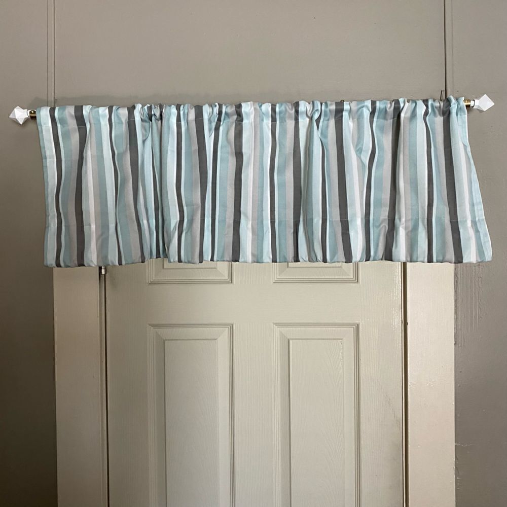 Essential home striped multi color curtain 2 panels available 56.5”x15.5”